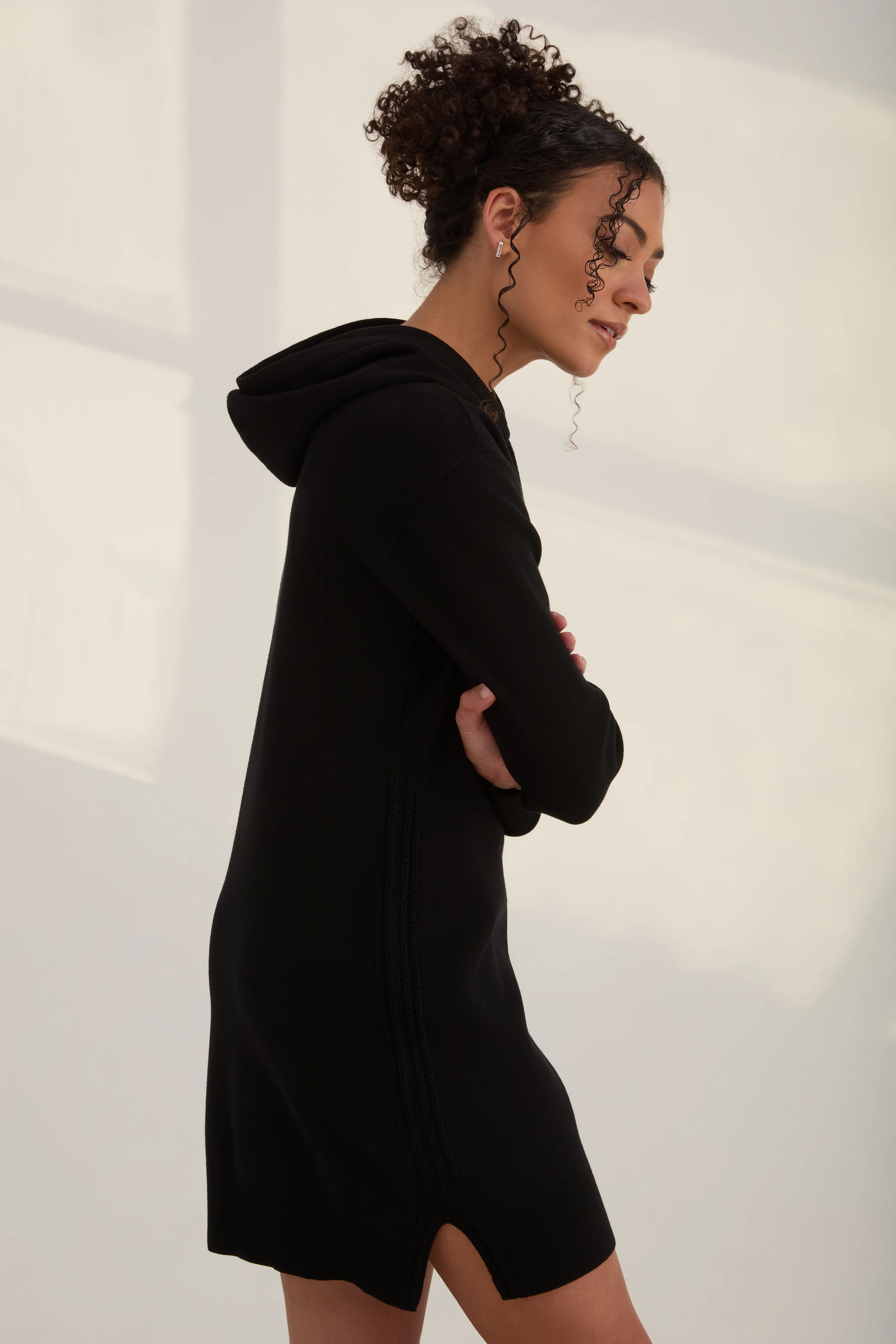 The Sweater Hoodie Dress - Ink - Image 3