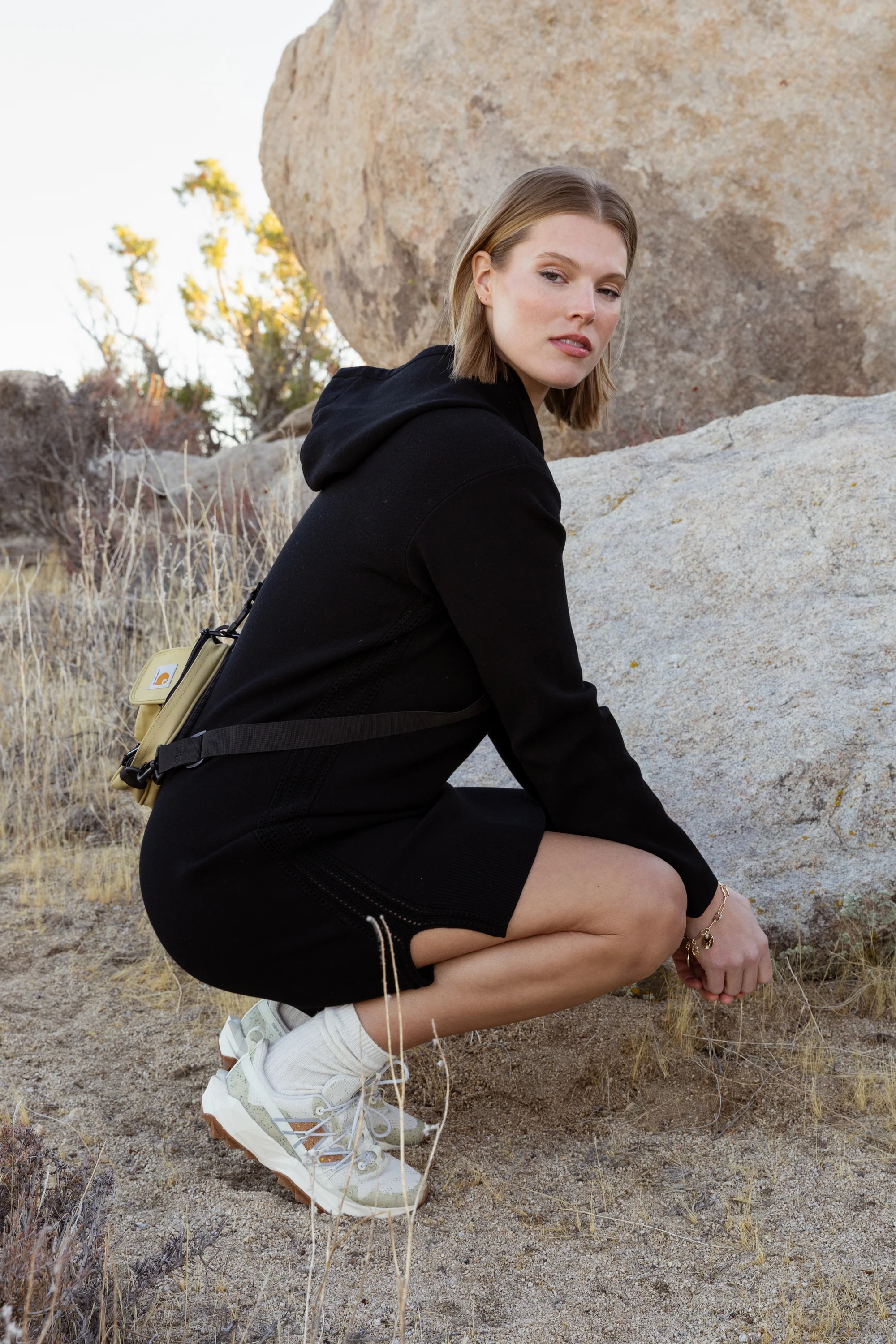 The Sweater Hoodie Dress - Ink - Image 6