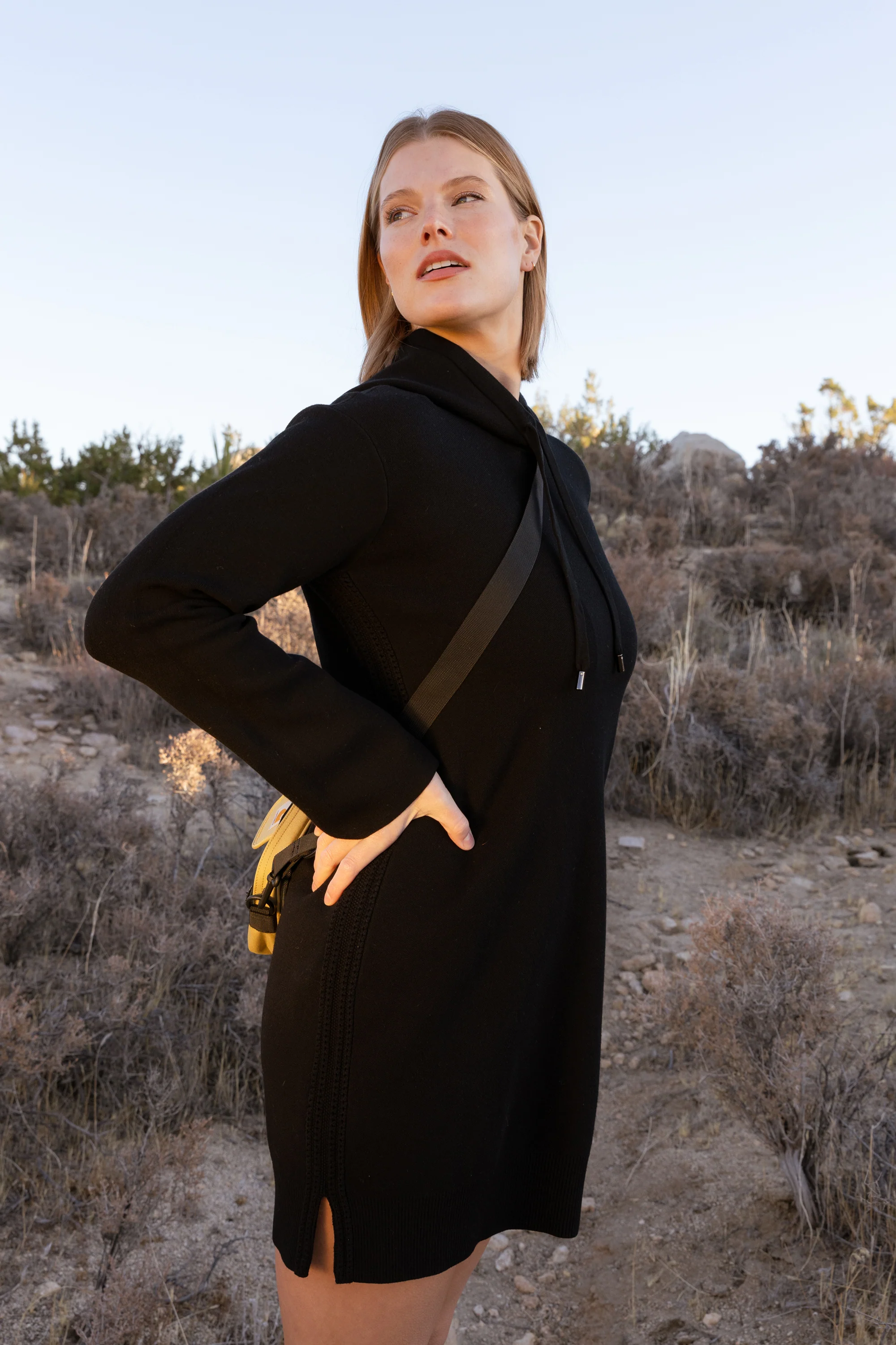 The Sweater Hoodie Dress - Ink - Image 7