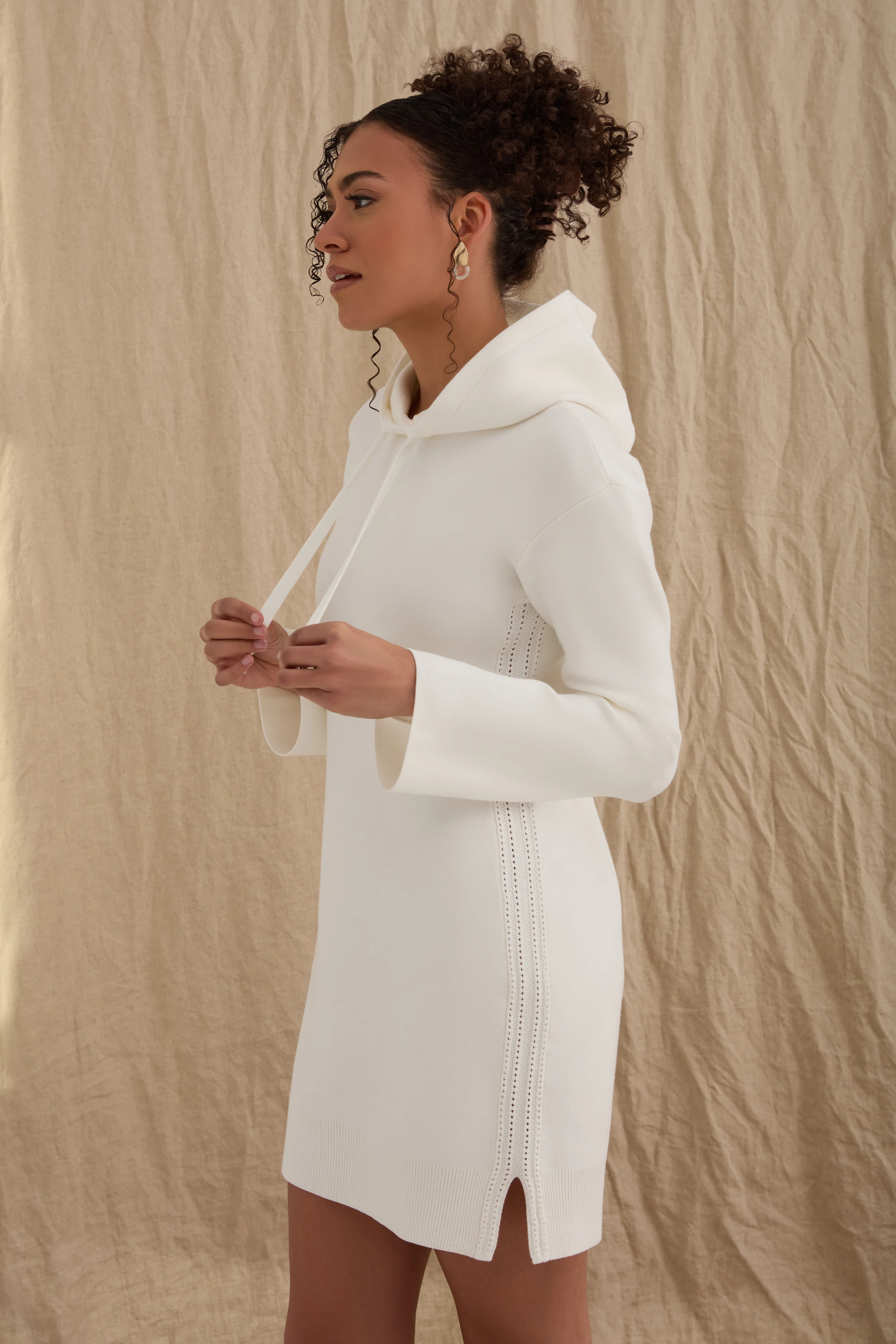 The Sweater Hoodie Dress - Salt - Image 3