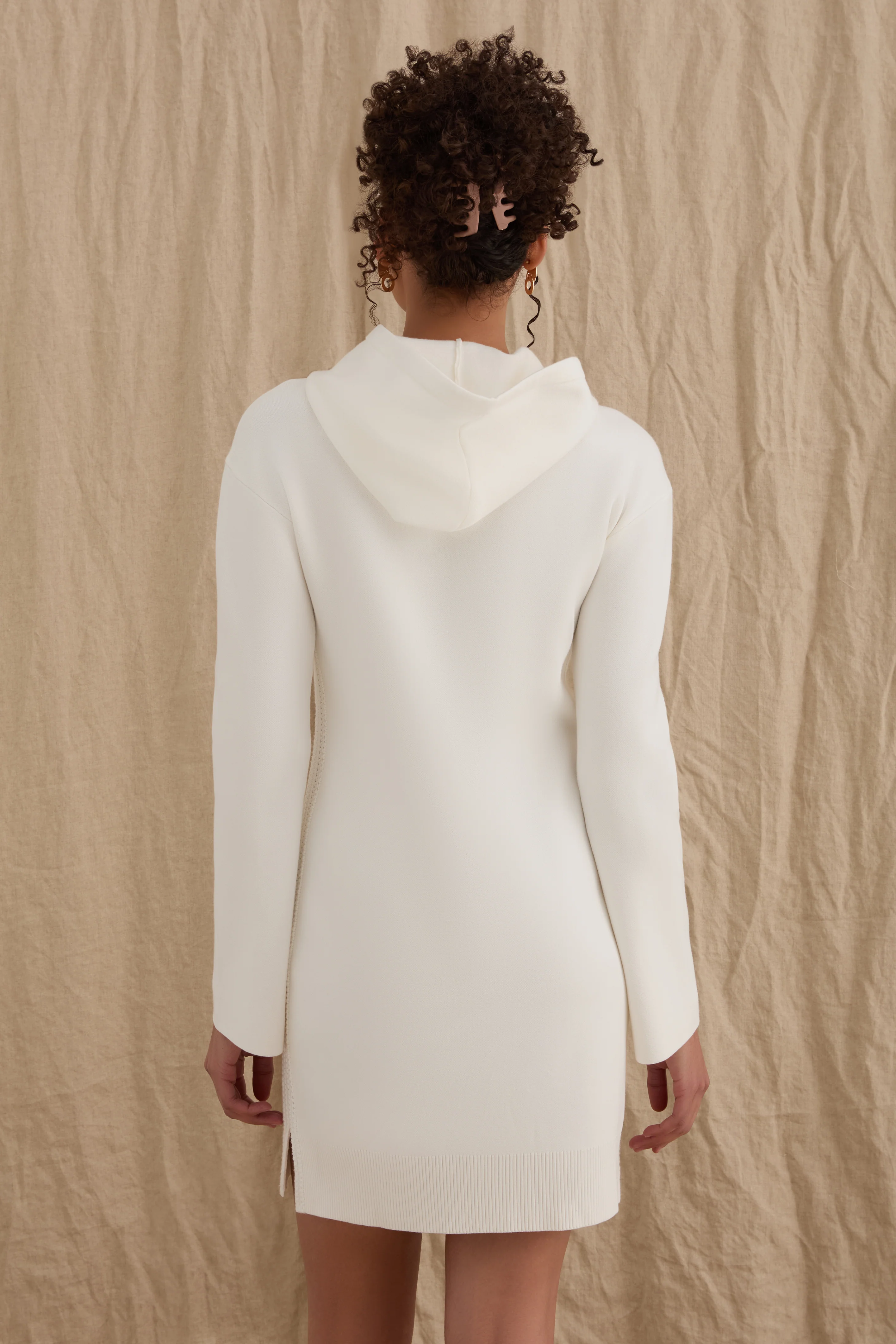 The Sweater Hoodie Dress - Salt - Image 4