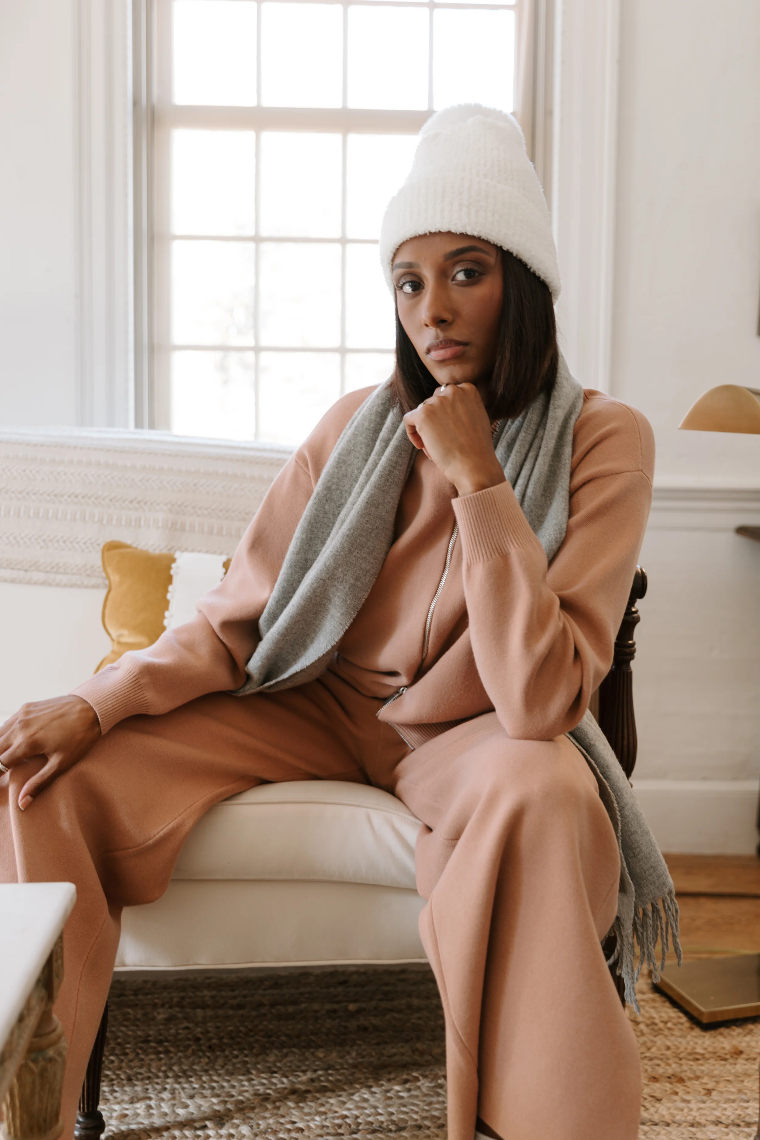 The Sweater Wide Leg Pant - Cafe Creme - Image 5