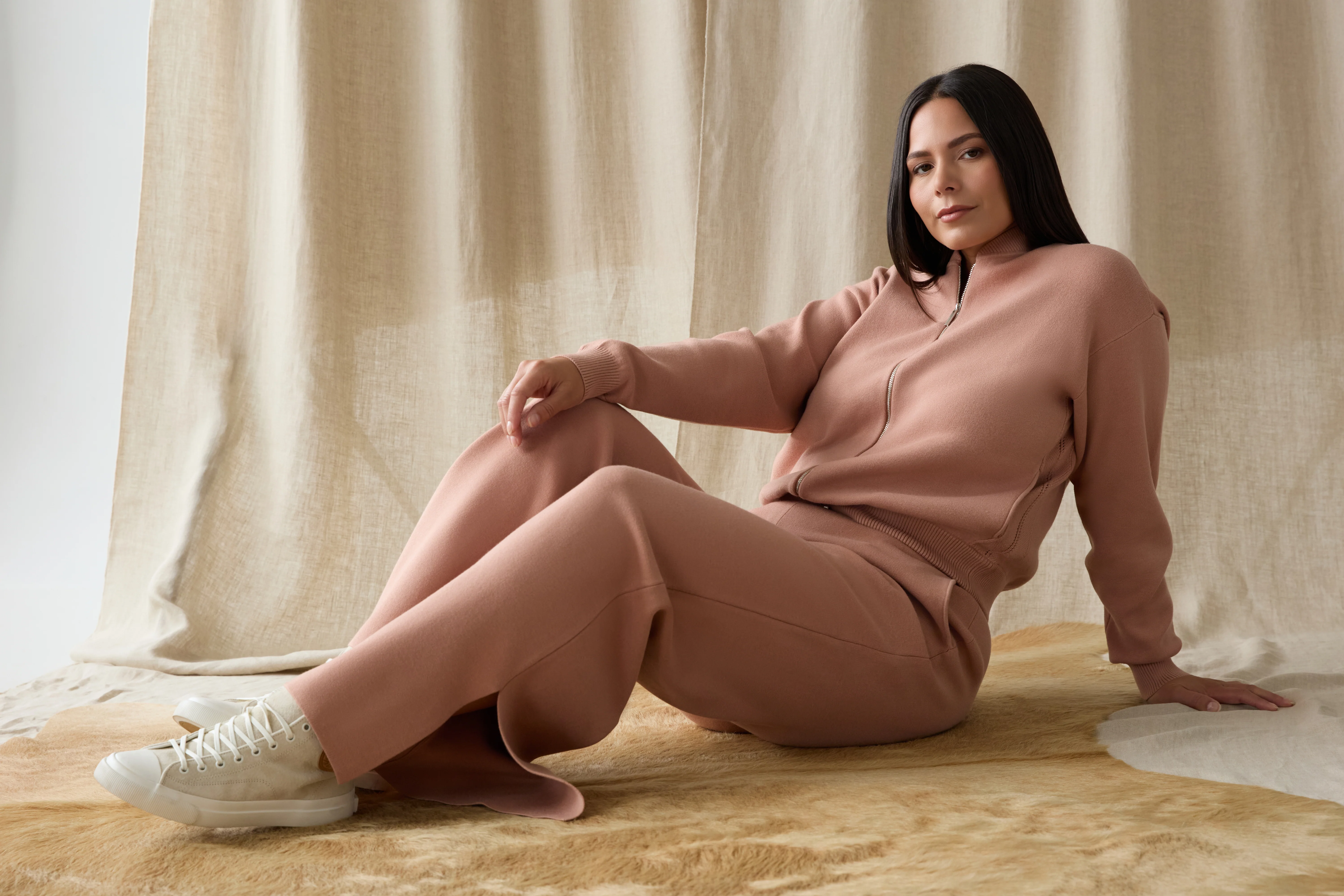 The Sweater Wide Leg Pant - Cafe Creme - Image 9