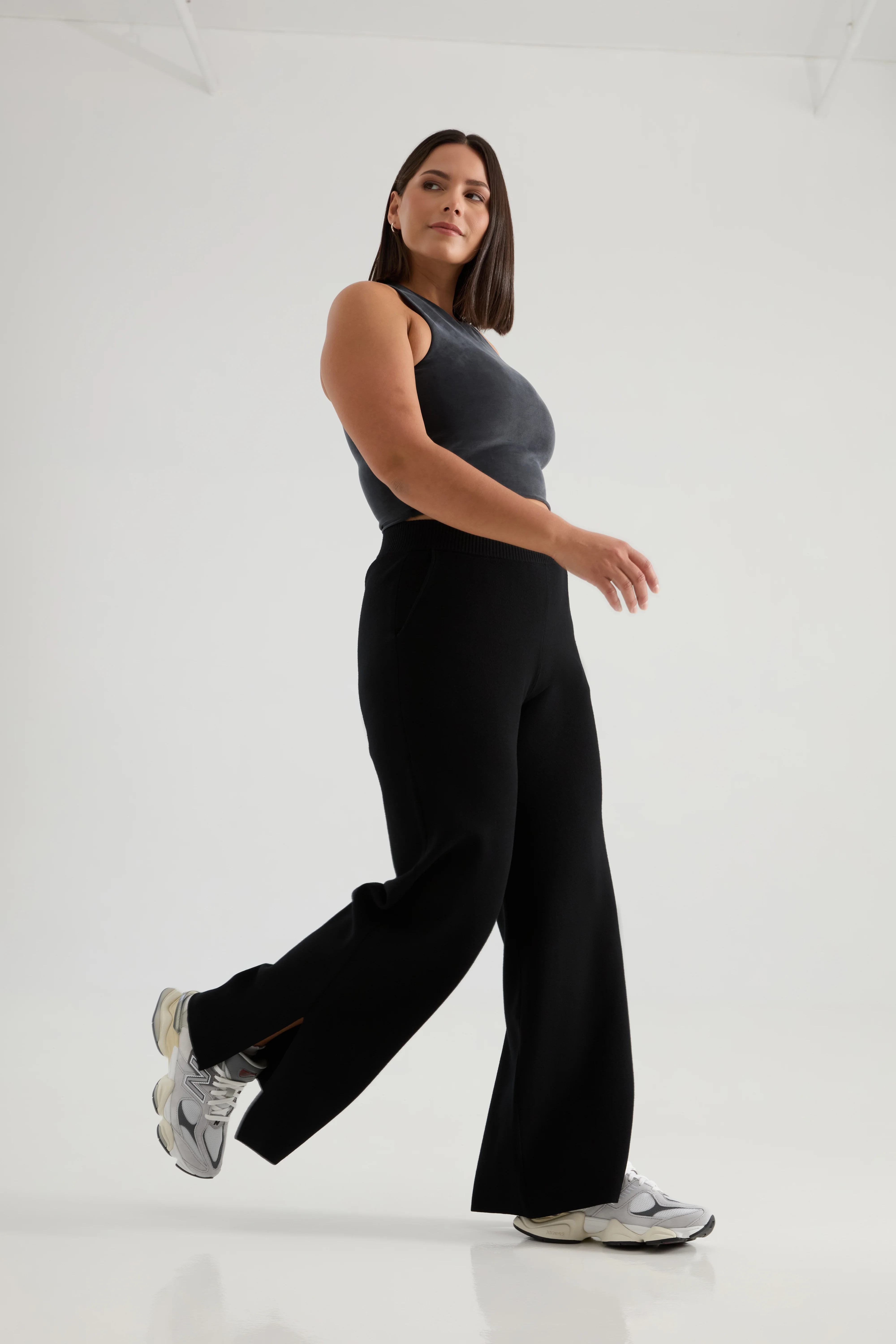 The Sweater Wide Leg Pant - Ink - Image 6