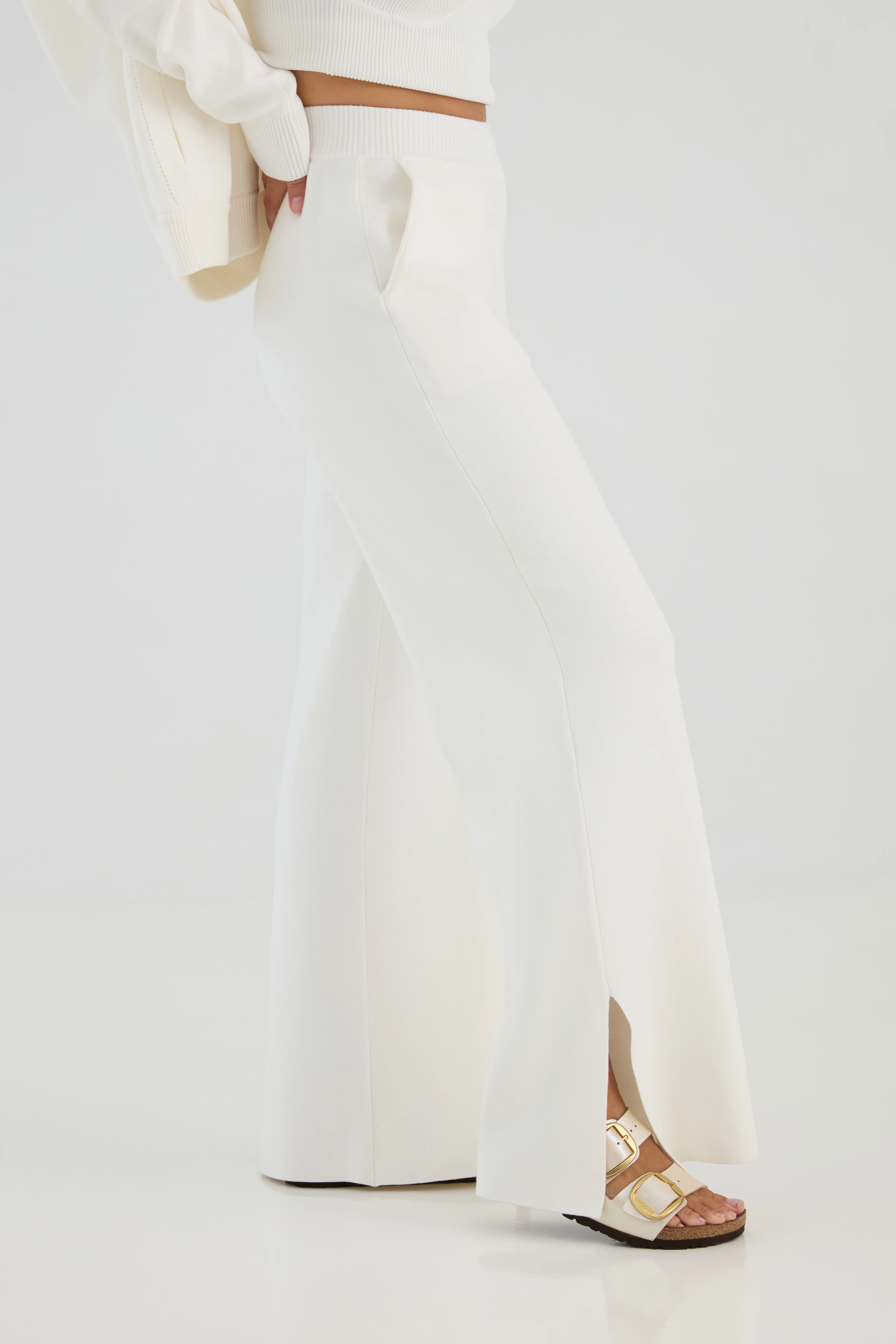 The Sweater Wide Leg Pant - Salt - Image 3