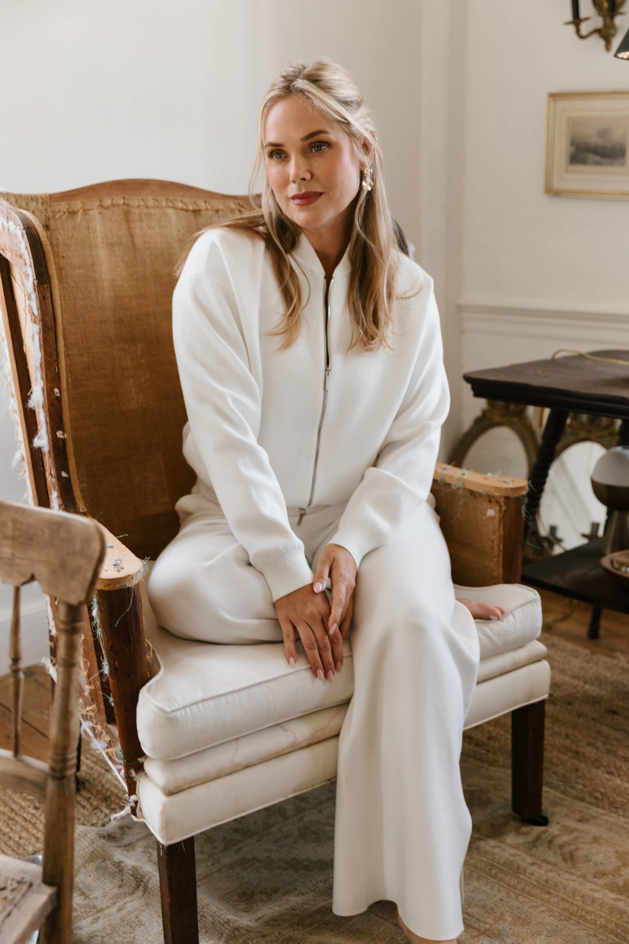 The Sweater Wide Leg Pant - Salt - Image 6