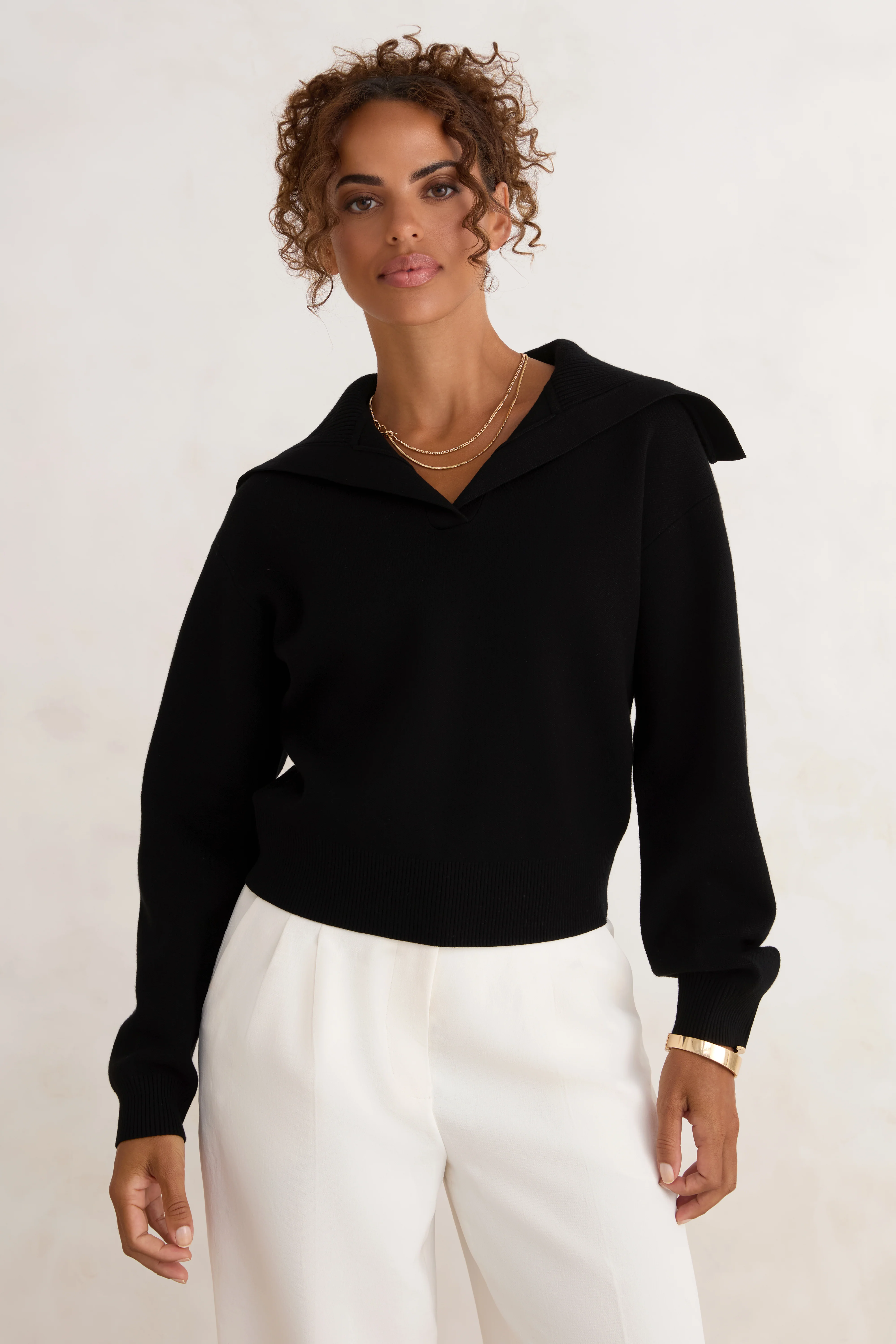 The Wide Collar Sweater - Ink - Image 2