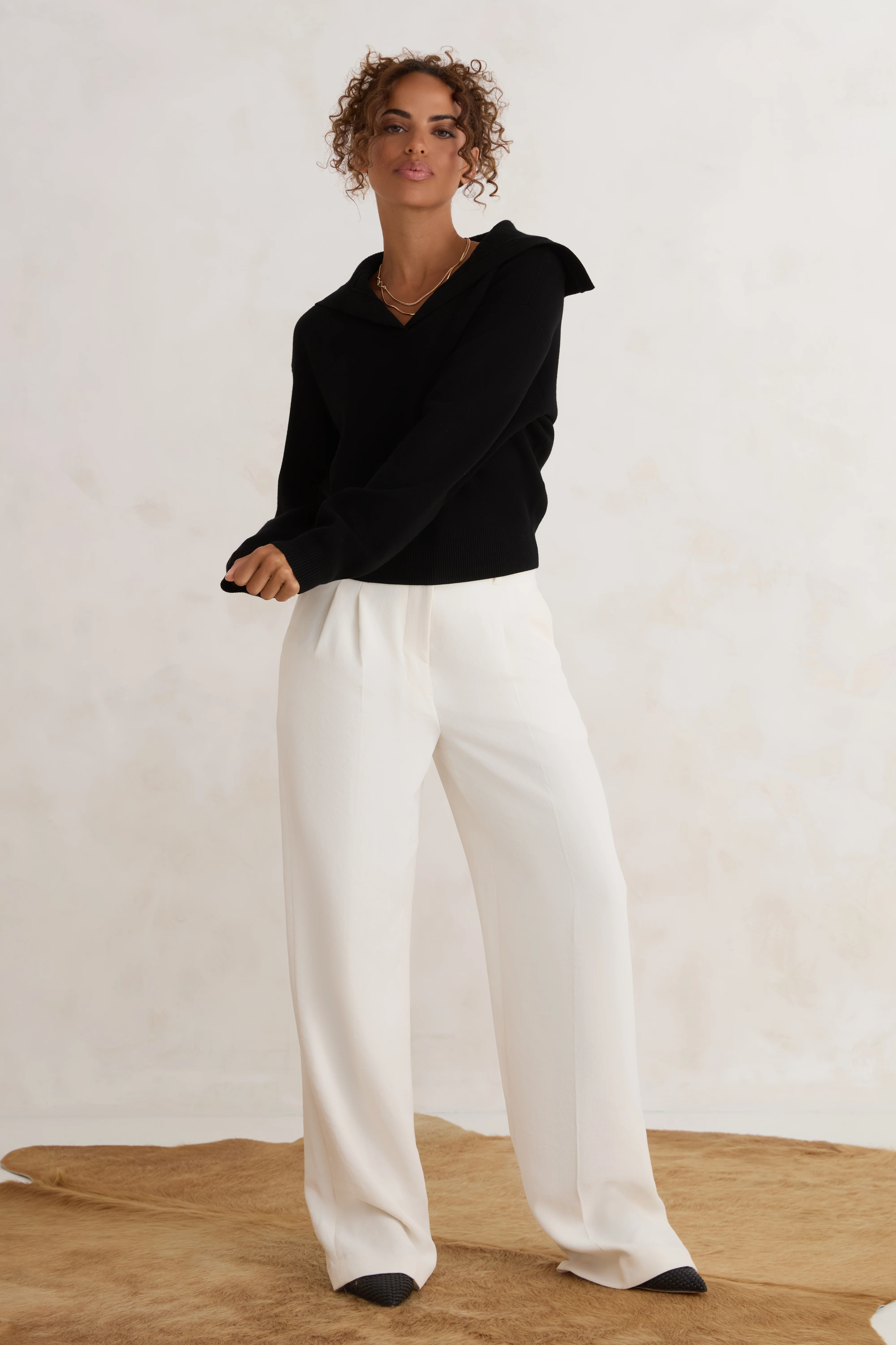 The Wide Collar Sweater - Ink - Image 4